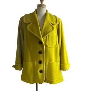 Vintage Yves Saint Laurent YSL Rive Gauche Yellow Wool Coat